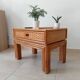 Vintage side table in bamboo and rattan from the 1970s.
