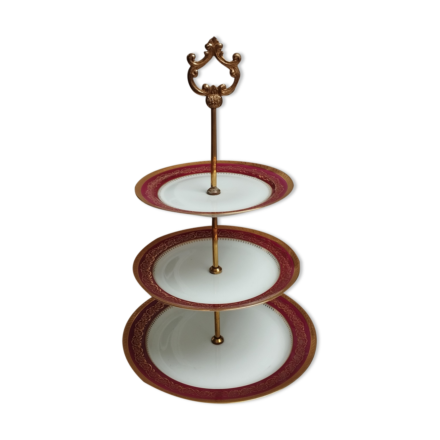 Cake servant 3 floors in Limoges porcelain