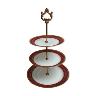 Cake servant 3 floors in Limoges porcelain