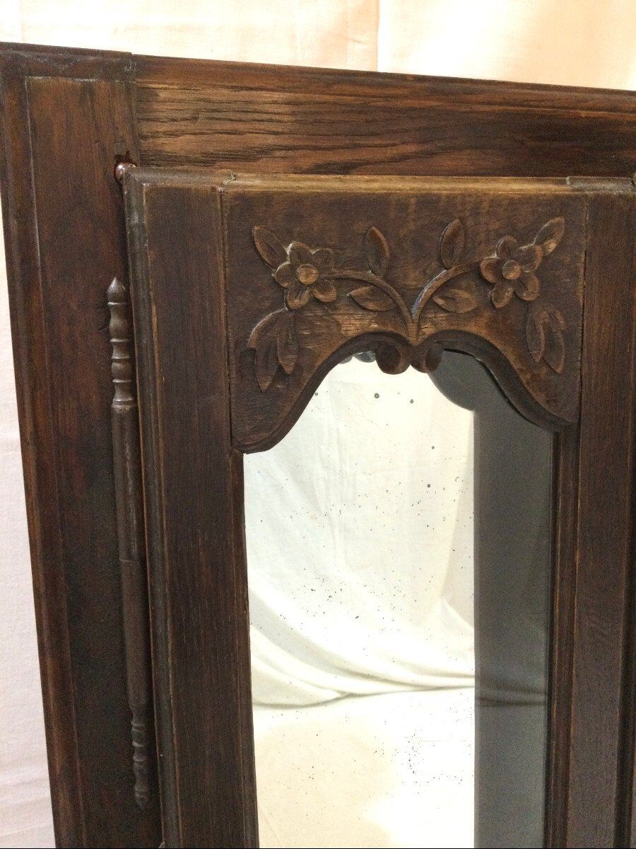 Mirror with its flowered doors 90x111cm