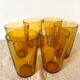 Verres à eau vintage ambrés vereco