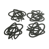 4 dessous de verre Doodle