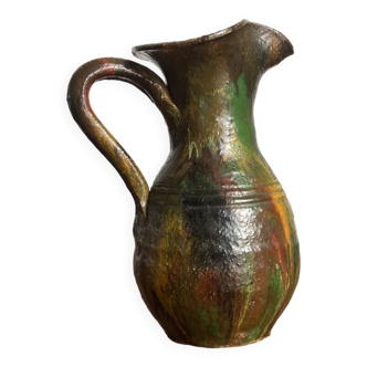 Glazed ceramic pitcher signed Fernand Baudat, 1960s