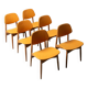 Set 6 chairs wooden fabric scandinavian style 60