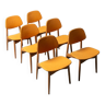 Set 6 chairs wooden fabric scandinavian style 60