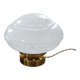 Table lamp globe saucer glass Clichy white
