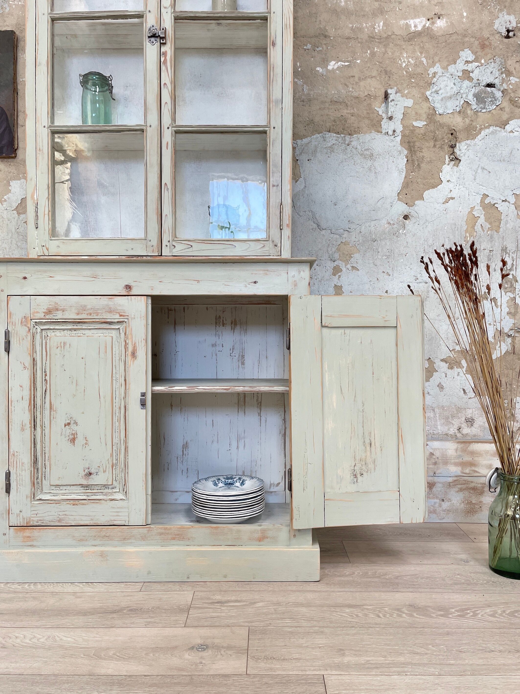 Two-body display cabinet, circa 1900