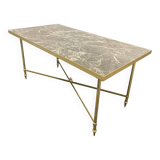 Marble effect wrought iron coffee table