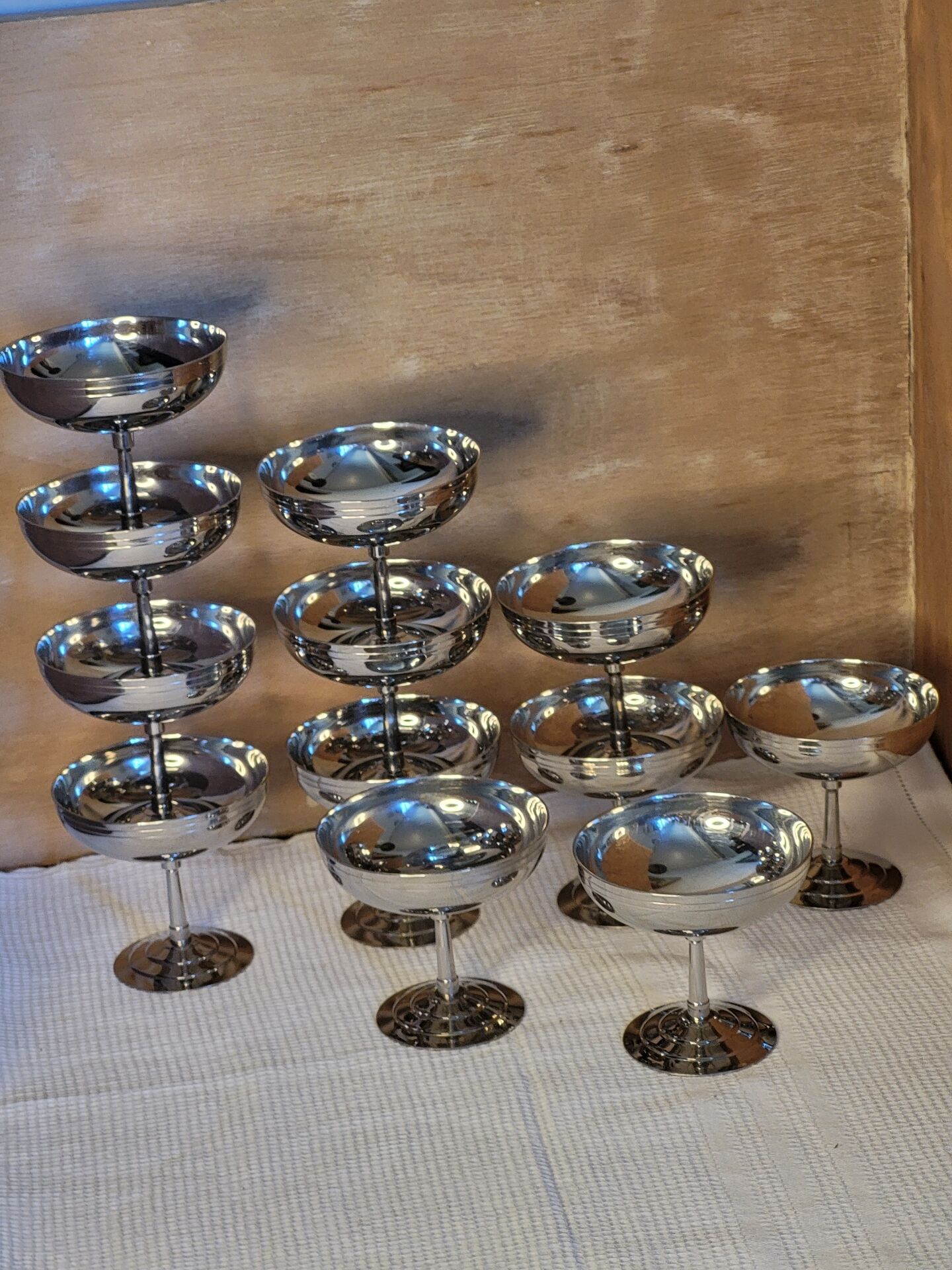 Stainless steel ice cream bowls