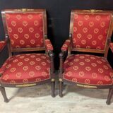 Pair of Empire armchairs in mahogany
