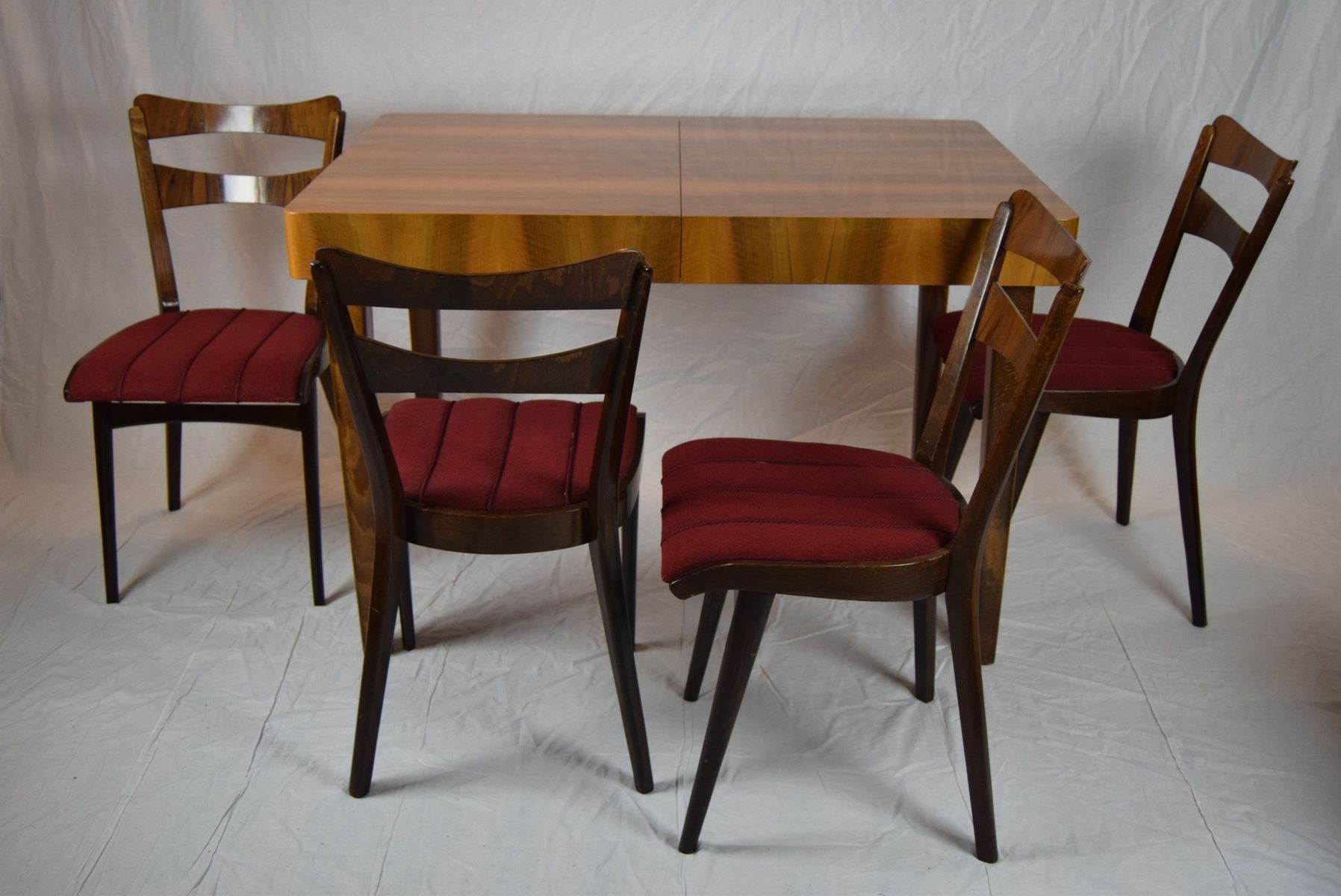 Table dining room in teak & four chairs 1960 s