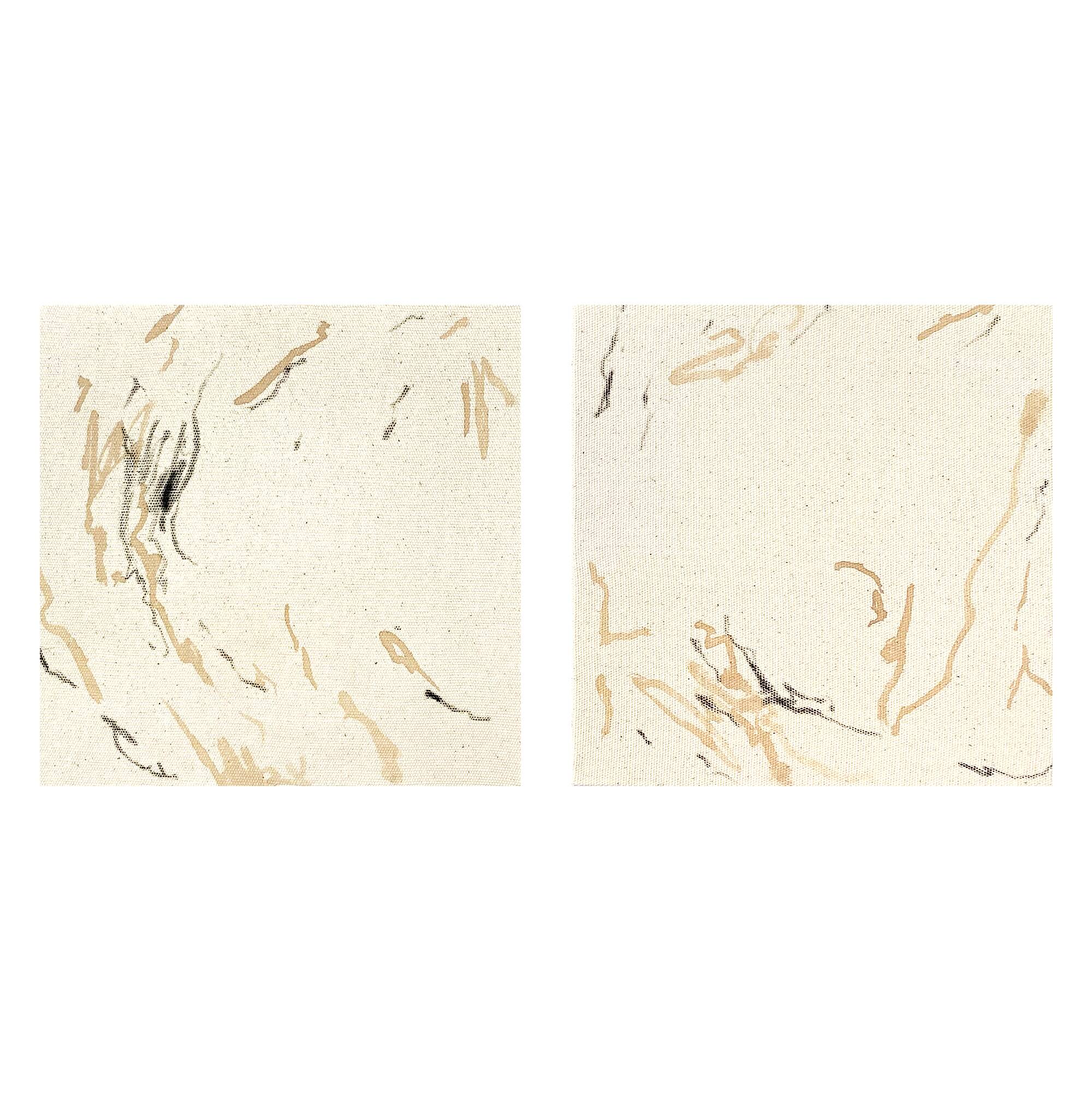 Set of abstract painting on canvas, 20x20cm