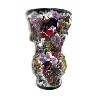 Vase vintage Vallauris lave de volcan