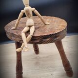 Oval tripod stool worked