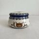 Antique Gien earthenware candy box with Renaissance decor