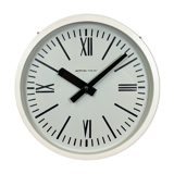 Horloge murale industrielle soviétique blanche d’usine de bakélite de Strela, années 1980