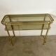 Ancienne console en laiton doré design italien Milo Baughman pour Morex Année 70 vintage