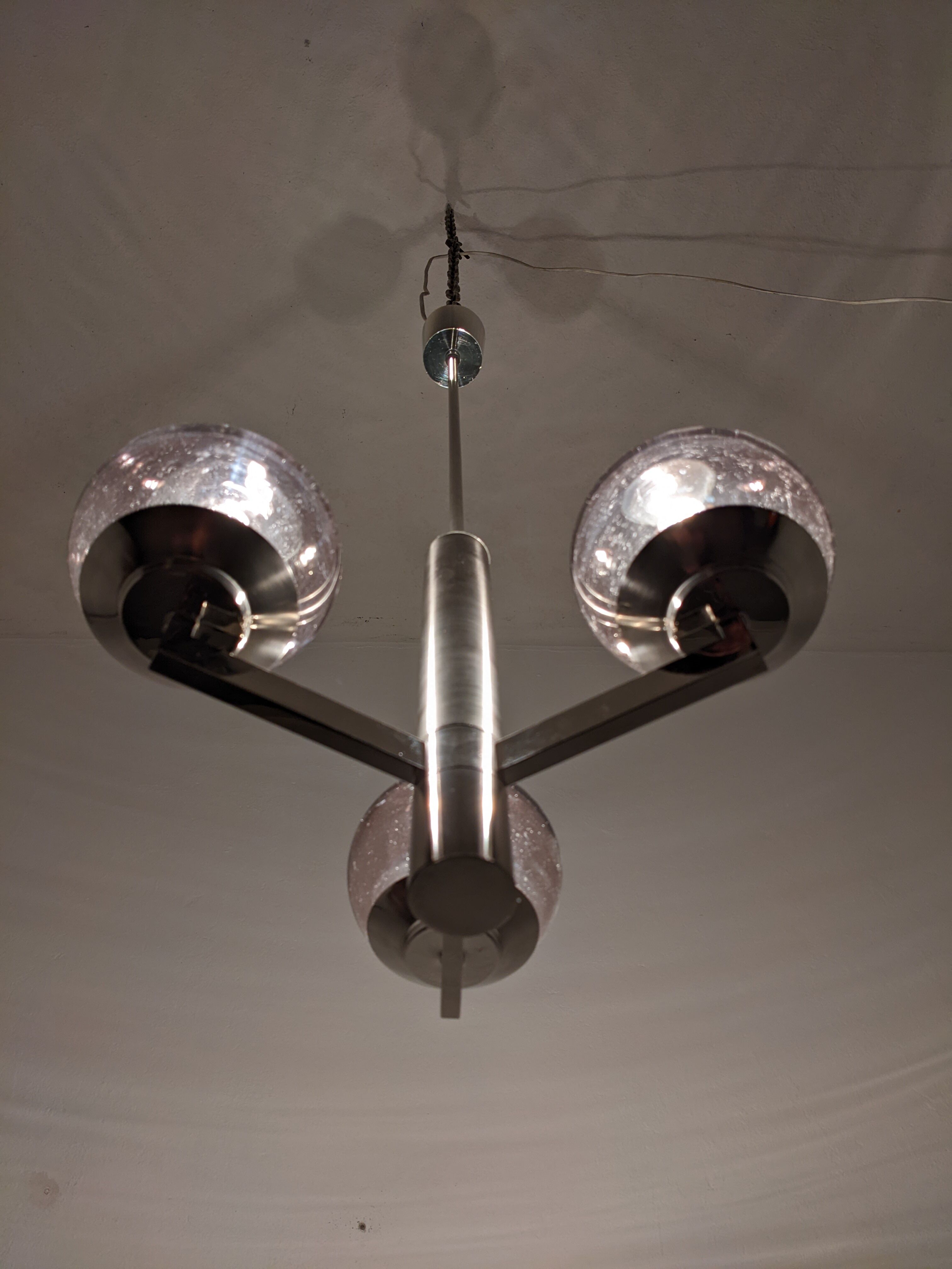 3-light space age chandelier from the 60s-70s