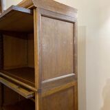 Dark wood display case 4 compartments and 1 drawer