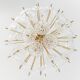 Lustre Sputnik floral en verre et laiton, Allemagne, années 1960