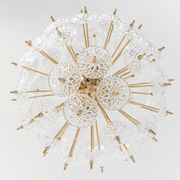Grand superb Sputnik floral chandelier in glass and brass, Germany, 1960s.