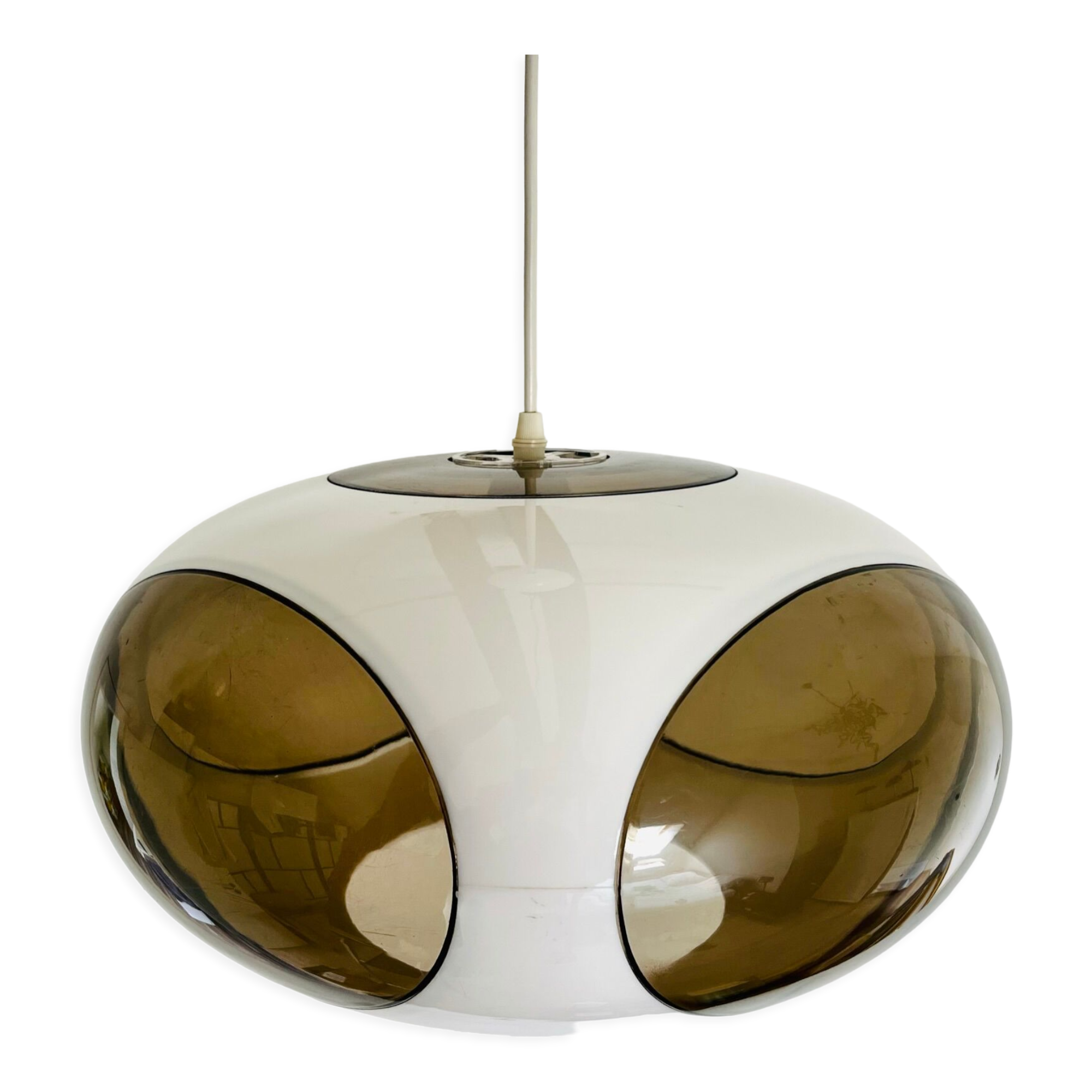 Vintage White Bug Eye - Space Age Pendant - Massive