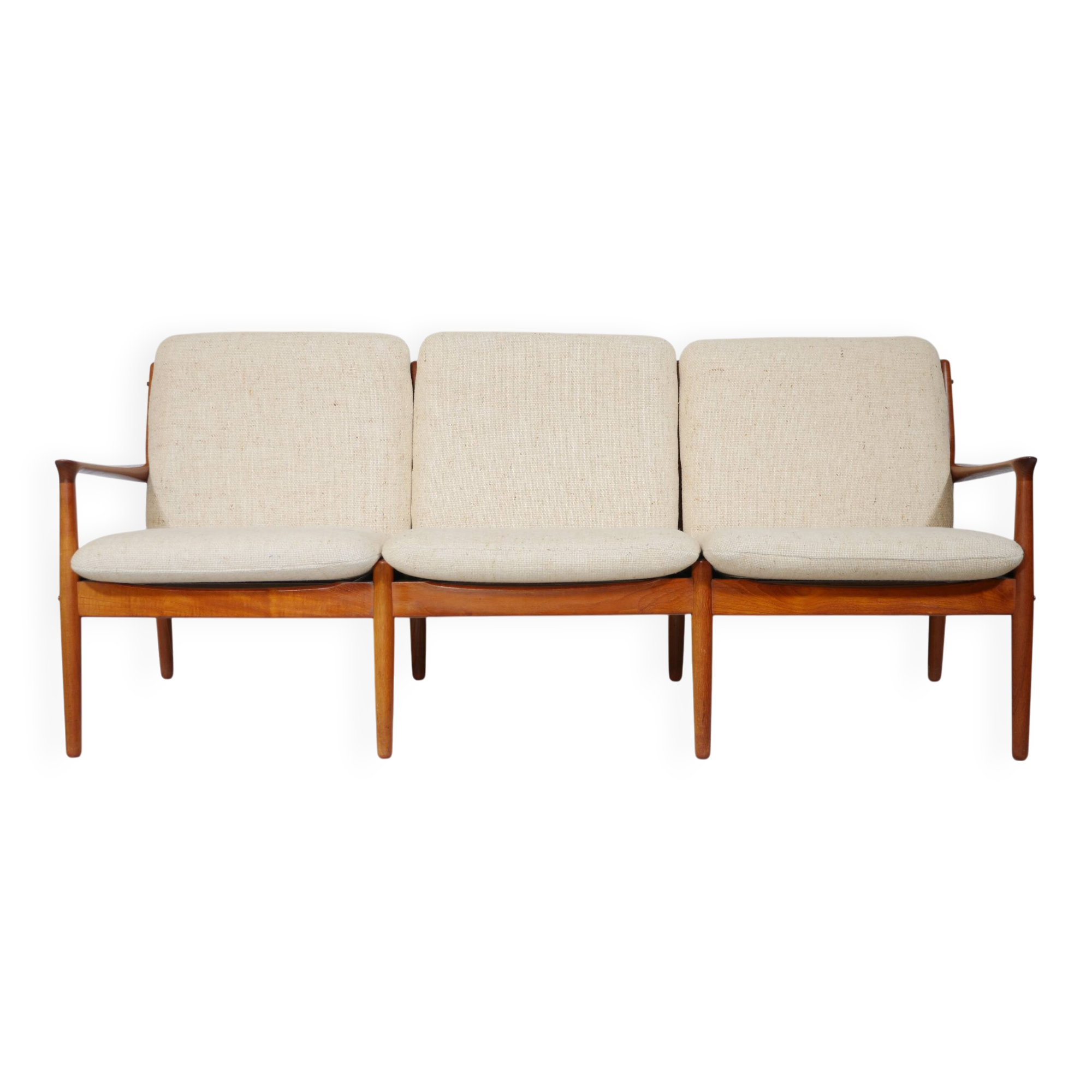 Danish Design Teak Sofa Couch Three-Seater by Svend Aage Eriksen for Glostrup, 1960s