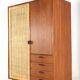Sebastian Muggenthaler wardrobe - teak & Wicker - rare mid century design