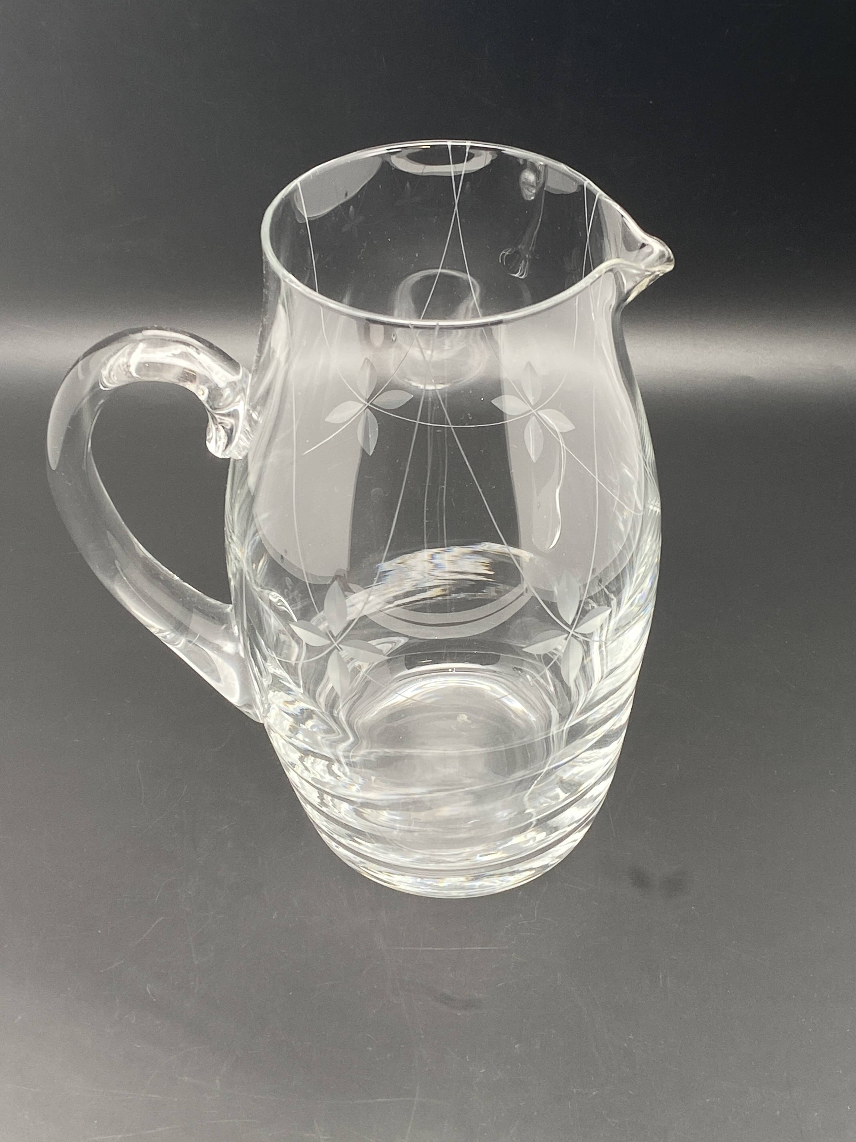 Fine chiseled glass carafe