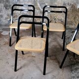 Series of 4 cane chairs by Giorgio Cattelan for Cidue,