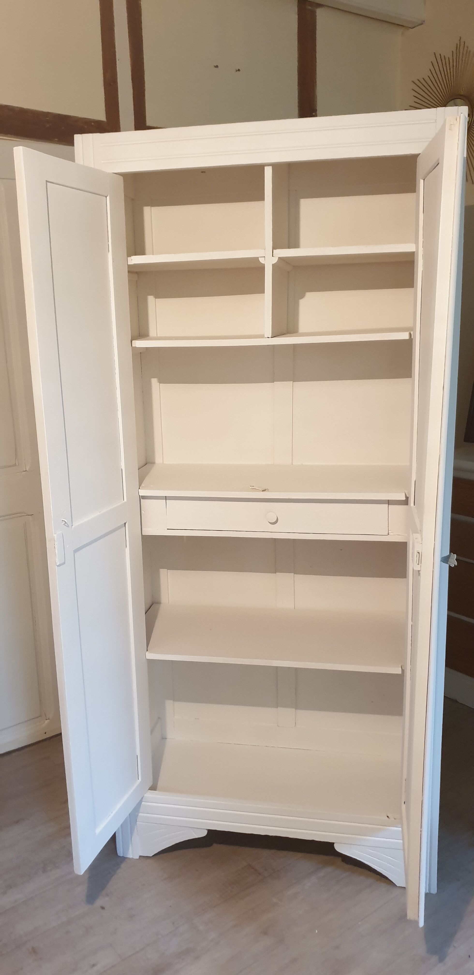 White parisian wardrobe in solid wood