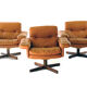 Set of Leather Sofa & 3 Armchairs by Sven Ivar Dysthe, Norway 1960's