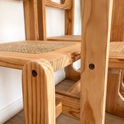 Ensemble de 4 chaises en bois et cannage - années 1960-70