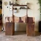 7-drawer wooden dressing table with beveled mirror 1950s