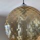 Vintage 70s smoked glass ball pendant light