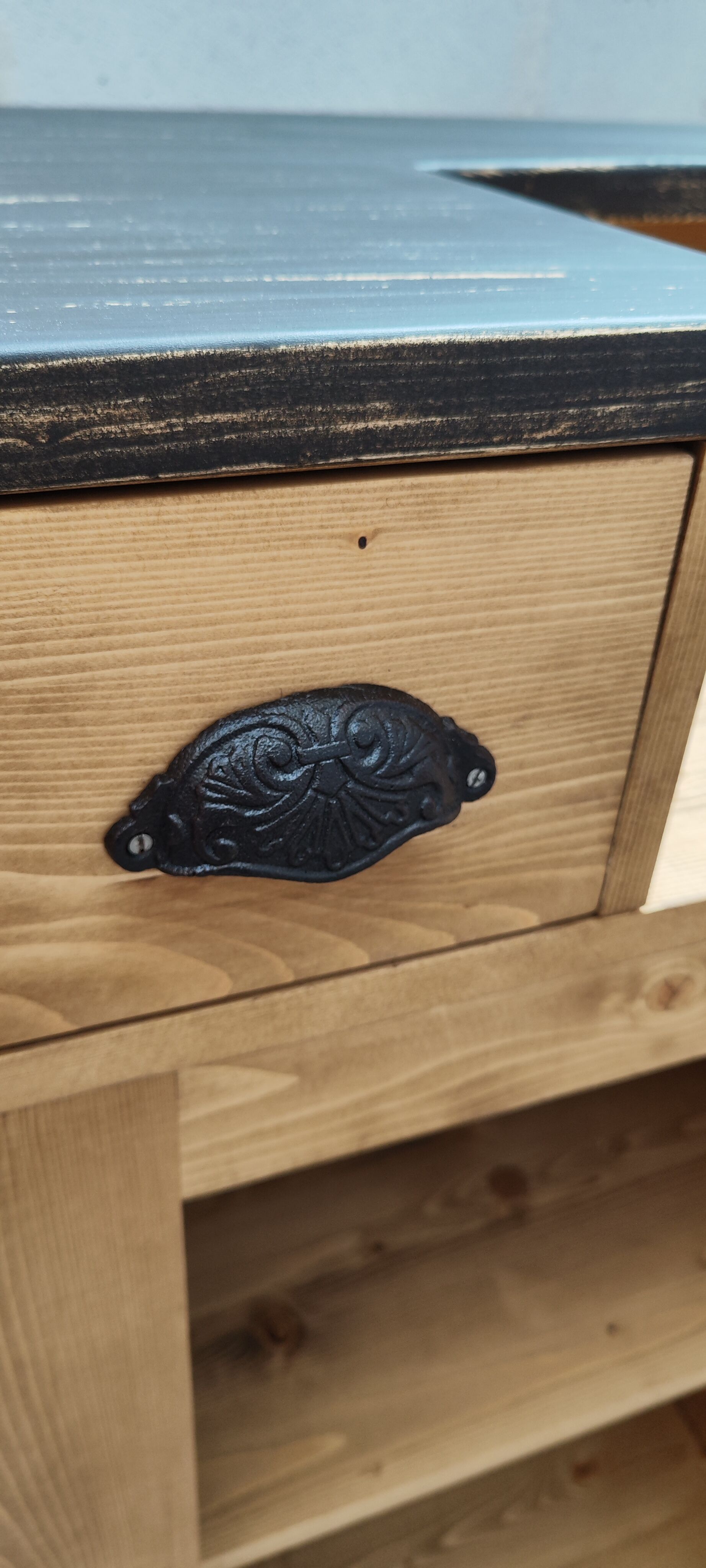 Waxed pine counter bar crate furniture trade