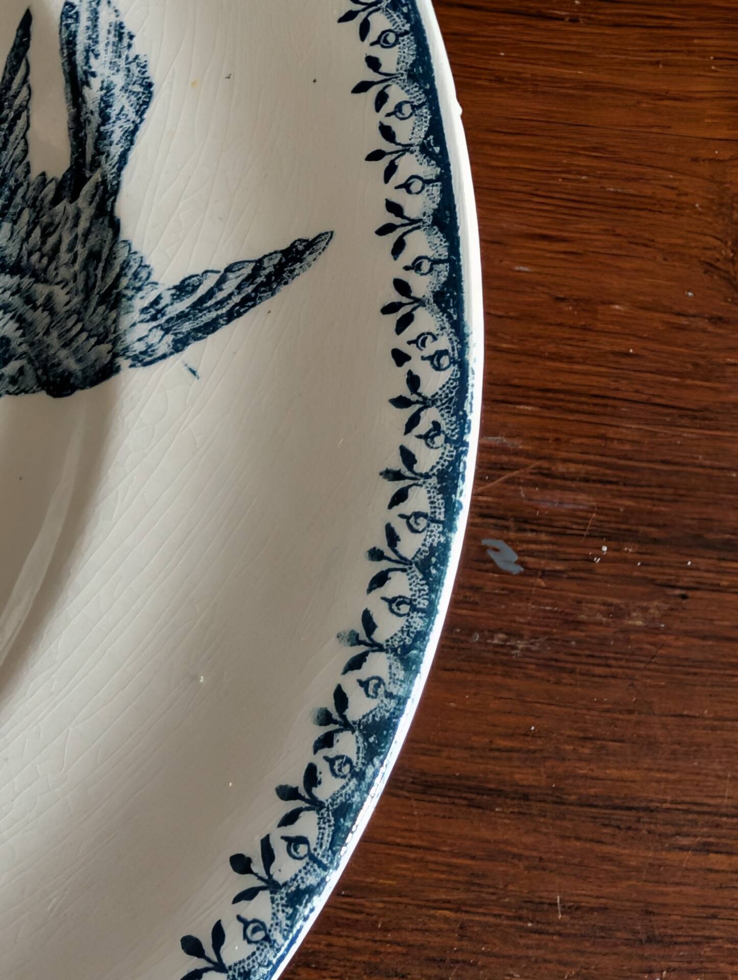 Flat plate Longwy "Mésange" – Terre de Fer, late 19th century