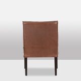 Lintello. Pair of camel leather armchairs. 1970s.