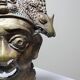 Vintage bronze African mask Bamoun, Cameroon