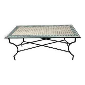 Beige rectangular mosaic table