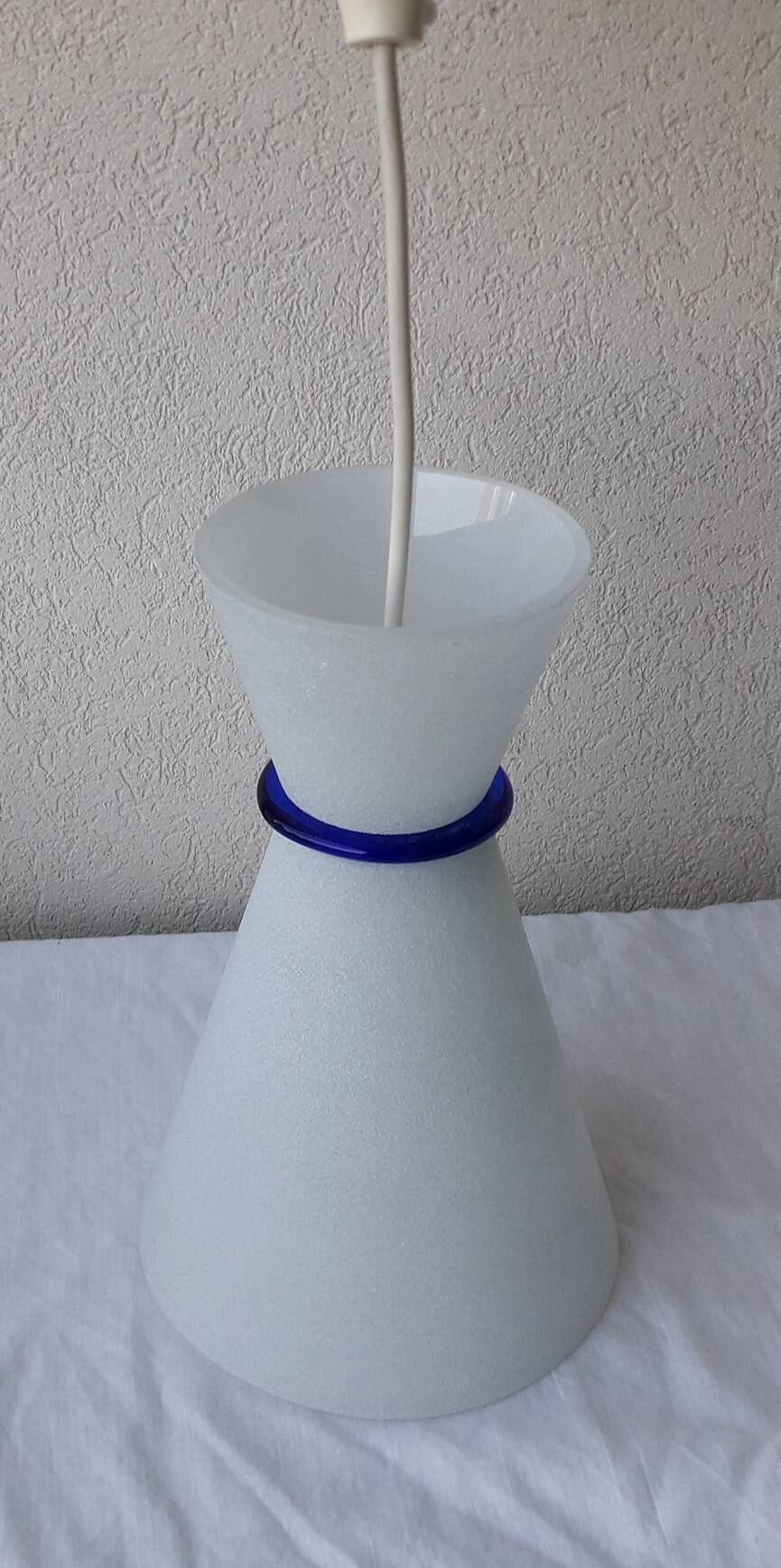 80's glass pendant light