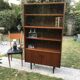 Vintage metal feet modernist showcase bookcase 1960