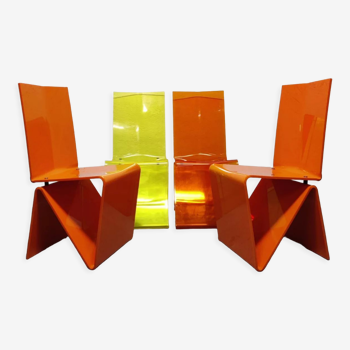 Set of 4 chairs "Pli" Roche Bobois