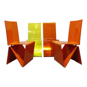 Set of 4 chairs "Pli" Roche Bobois