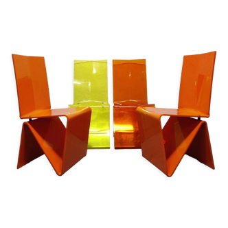 Série de 4 chaises "Pli" Roche Bobois