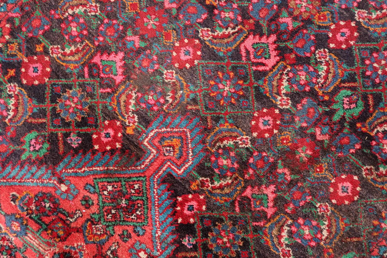 Handmade vintage Persian Malayer rug 129cm x 219cm 1960s