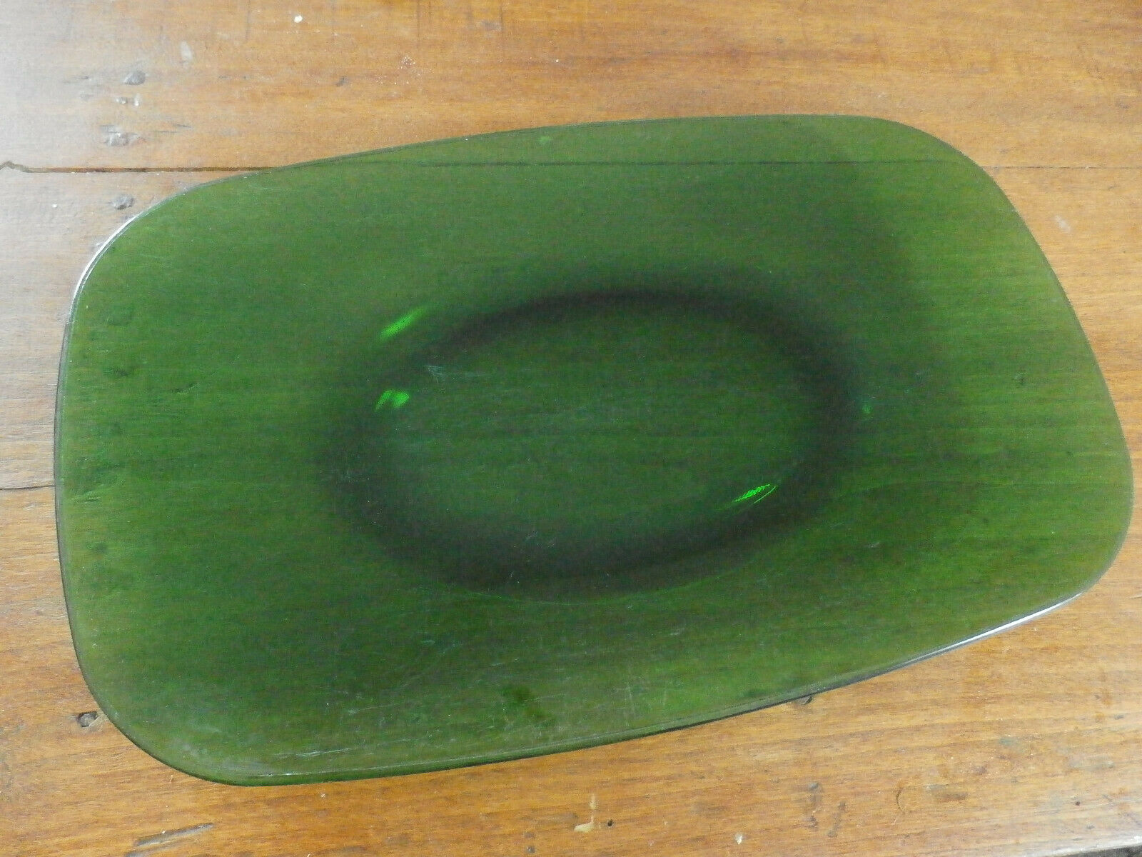 Vintage green glass dish