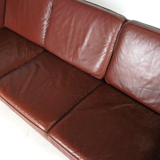 Danish vintage retro sofa in Scandinavian teak Stouby leather