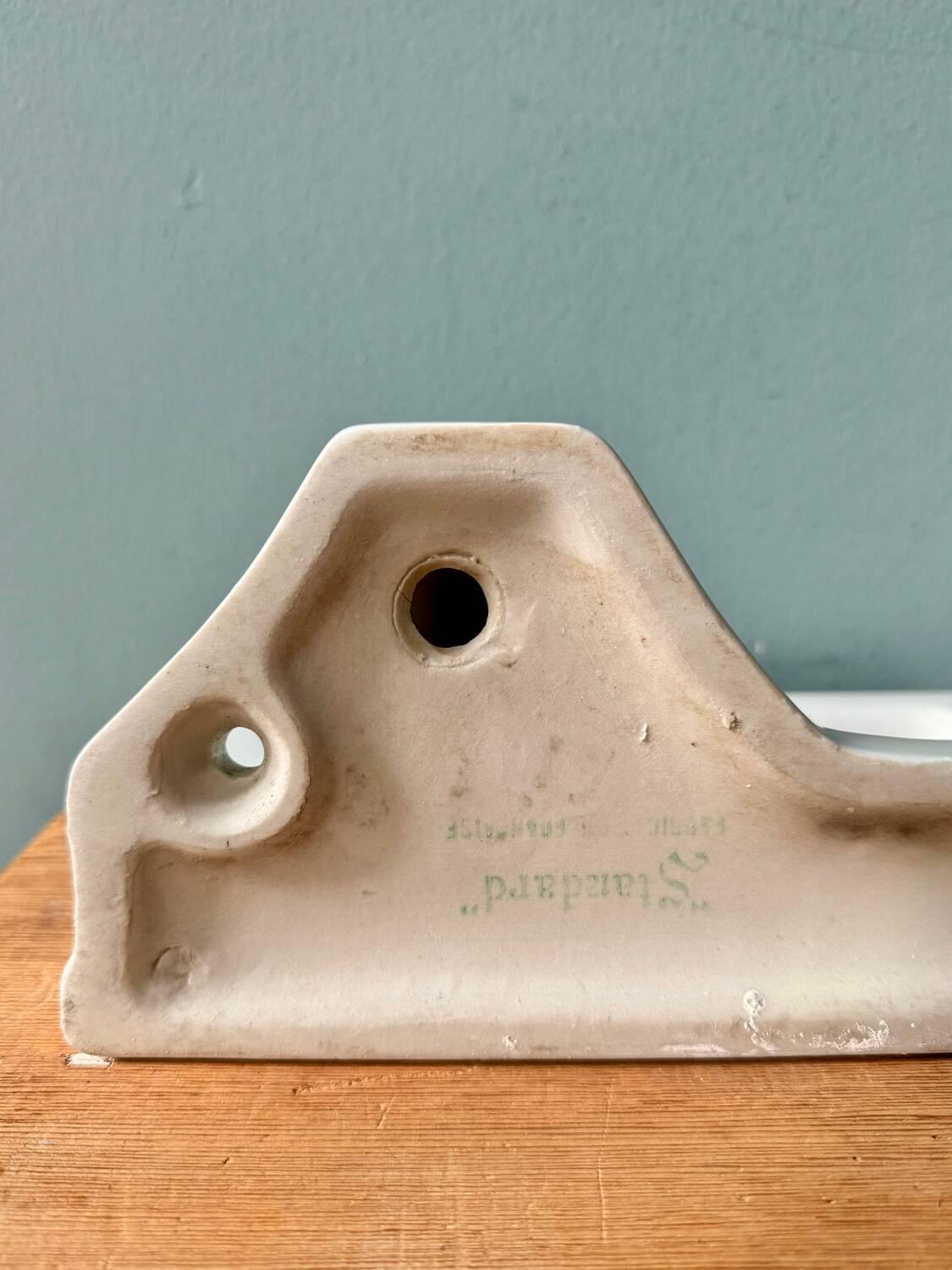 Large Art Deco wall shelf in white porcelain