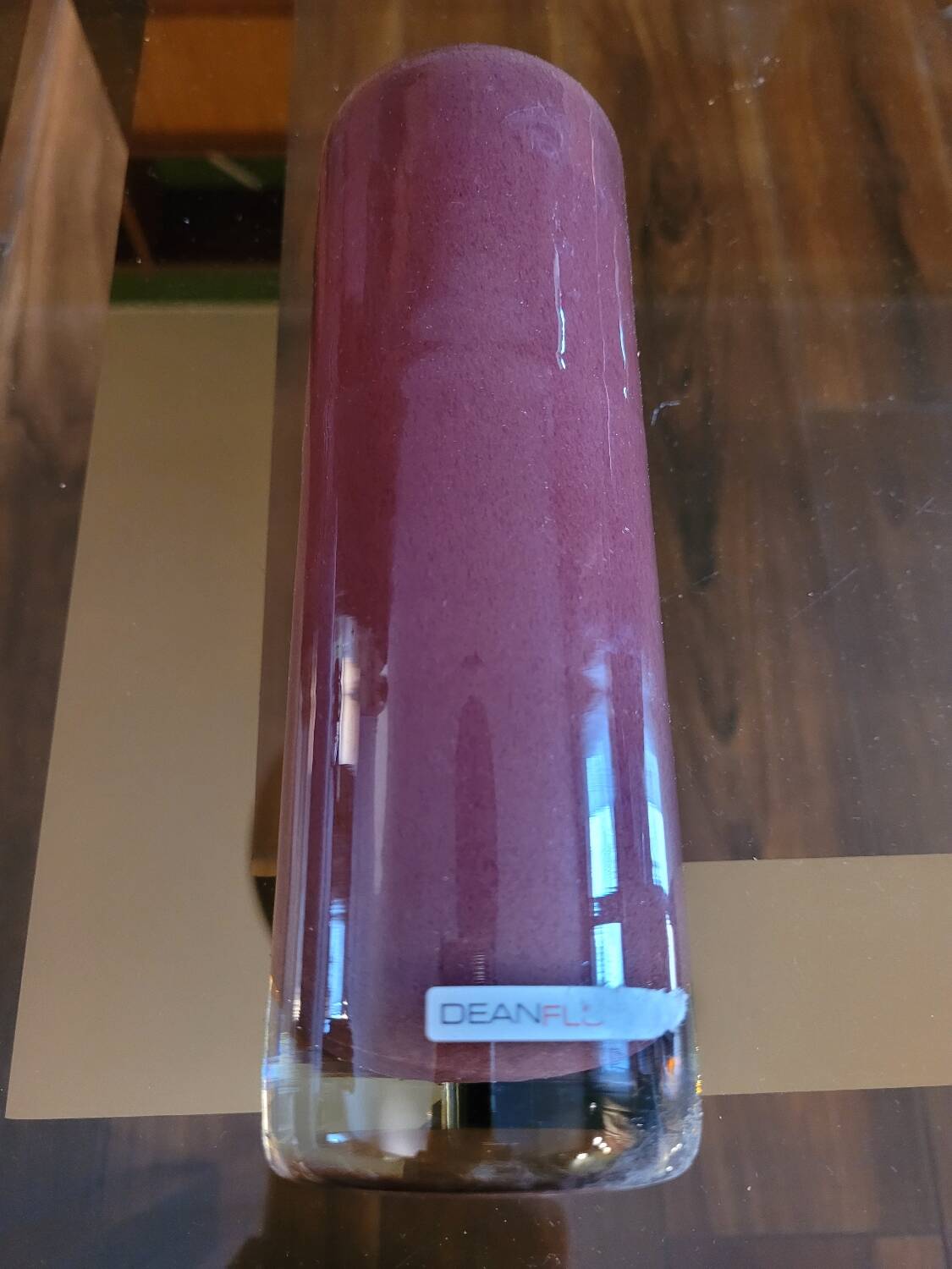 Brown cylinder vase in thick glass